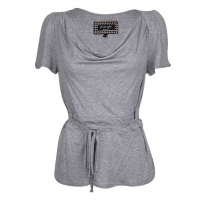 Grey drape front top