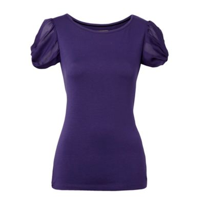 Principles by Ben de Lisi Purple chiffon sleeve jersey t-shirt