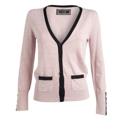 Pink and black trimmed cardigan