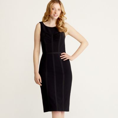 Black ribbon panelled shift dress