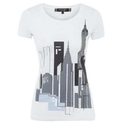 Ben de Lisi White city skyline t-shirt