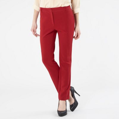 Red slim leg trousers