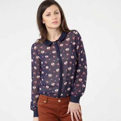 Principles by Ben de Lisi Navy lily print blouse