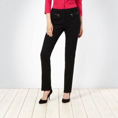 Black trim detail slim leg trousers                                                                                             