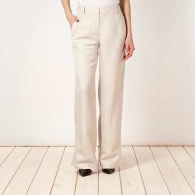 Designer beige linen trousers                                                                                                   