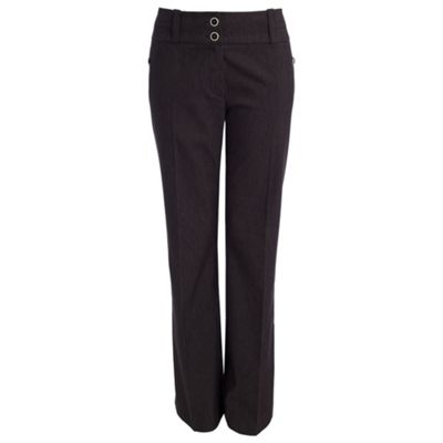 Petite grey smart denim boot cut trousers