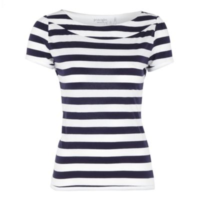 Petite navy striped t-shirt