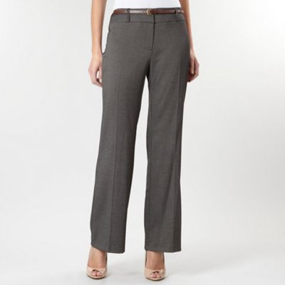 Schwarze Hose mit weit geschnittenem Bein, aus fein strukturiertem Stoff, Petite                                                