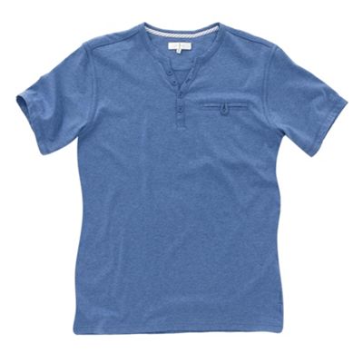 J by Jasper Conran Blue melange y-neck mens t-shirt