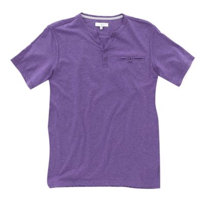 Lilac melange y-neck mens t-shirt