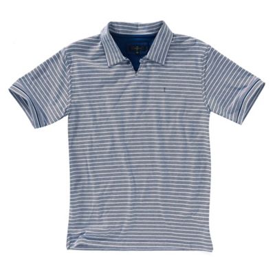 Blue striped football neck t-shirt