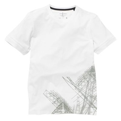 J by Jasper Conran White pylon print crew neck t-shirt
