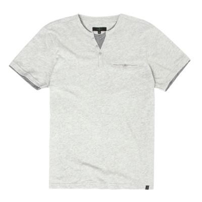 Grey v-neck detail t-shirt