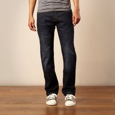 Dark blue straight leg jeans