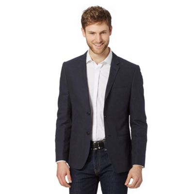 J by Jasper Conran - Designer navy cotton linen blend striped blazer