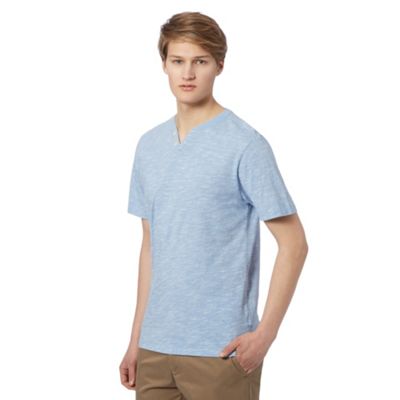 J by Jasper Conran - Designer light blue slub short sleeved grindle top