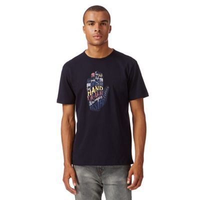 J by Jasper Conran - Designer navy palm graphic t-shirt