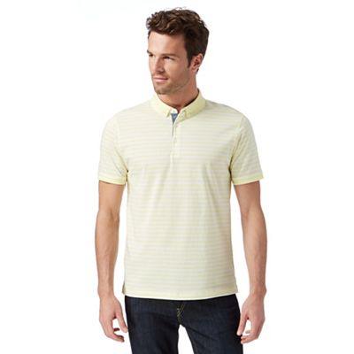 J by Jasper Conran - Designer light yellow striped mercerised polo shirt
