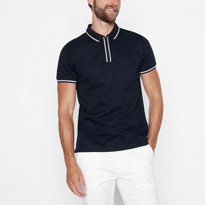 J by Jasper Conran - Designer navy contrast pocket polo shirt