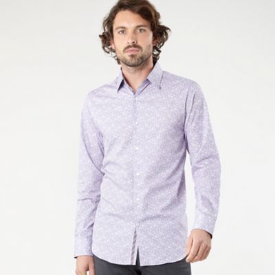 Lilac floral tile print shirt