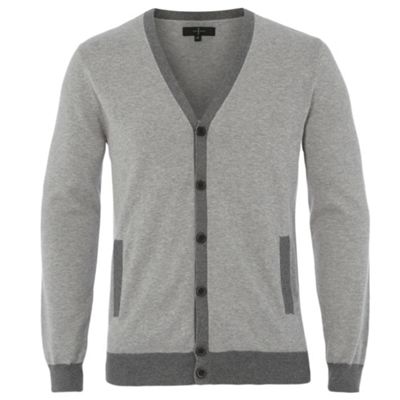 Light grey contrast trim cardigan