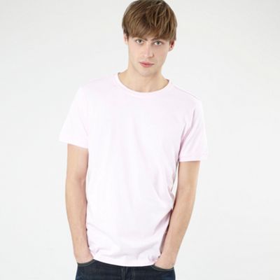 Pink plain crew neck t-shirt