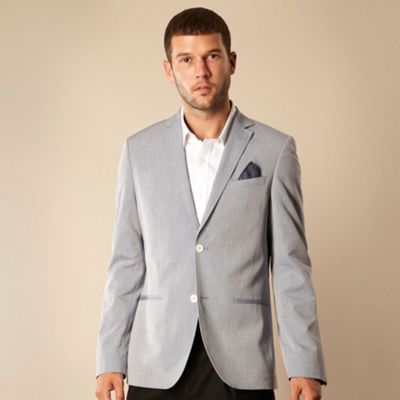 Designer blue chambray blazer                                                                                                   