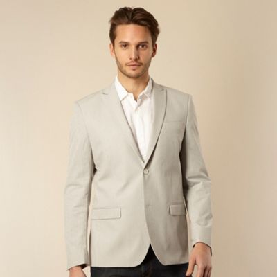 Designer white textured striped blazer                                                                                          