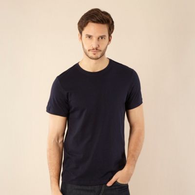 Designer navy logo embroidered t-shirt