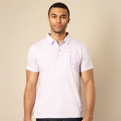 Lilac textured striped polo shirt                                                                                               