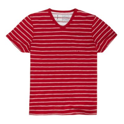 Red stripe slub t-shirt