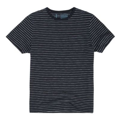 Navy fine striped t-shirt