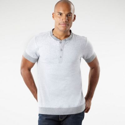 Grey short sleeved grandad t-shirt