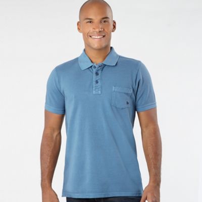 Light blue embroidered pocket polo shirt