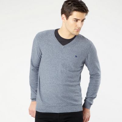 Pale blue v-neck jumper