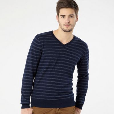 Navy mottled stripe jumper
