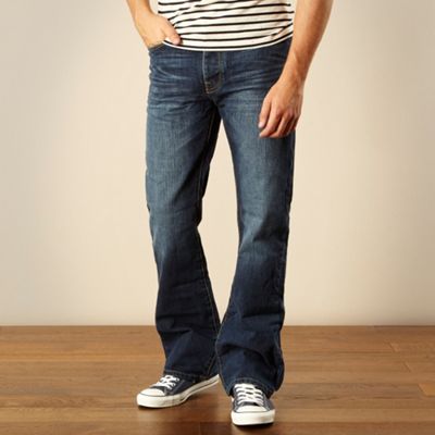 Designer blue bootcut jeans