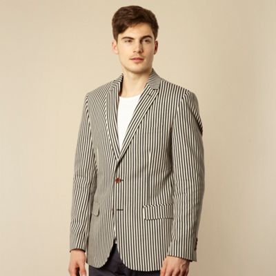 Designer navy narrow striped blazer                                                                                             