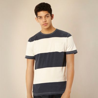 Designer navy wide striped t-shirt                                                                                              