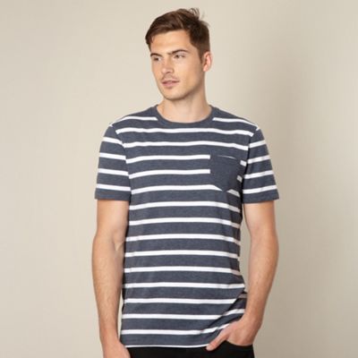 Designer navy mottled striped t-shirt                                                                                           