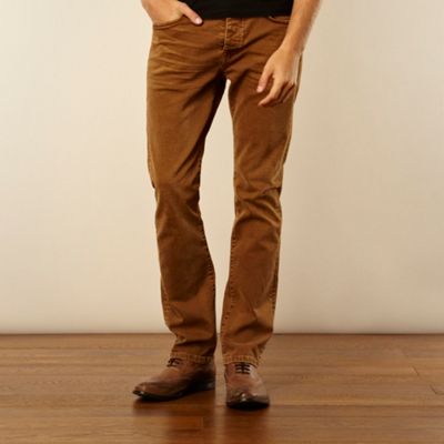 Designer tan straight leg jeans                                                                                                 