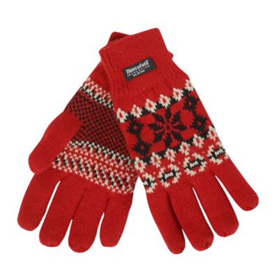 Red fairisle gloves