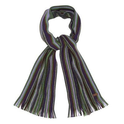 Green brushed stripe scarf