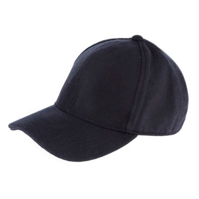 Navy melton baseball cap