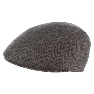 John Rocha Grey herringbone wool flap cap