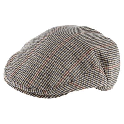 Green check flat cap