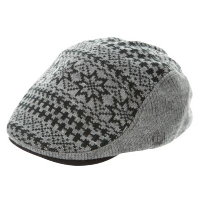 Light grey Fair Isle flat cap