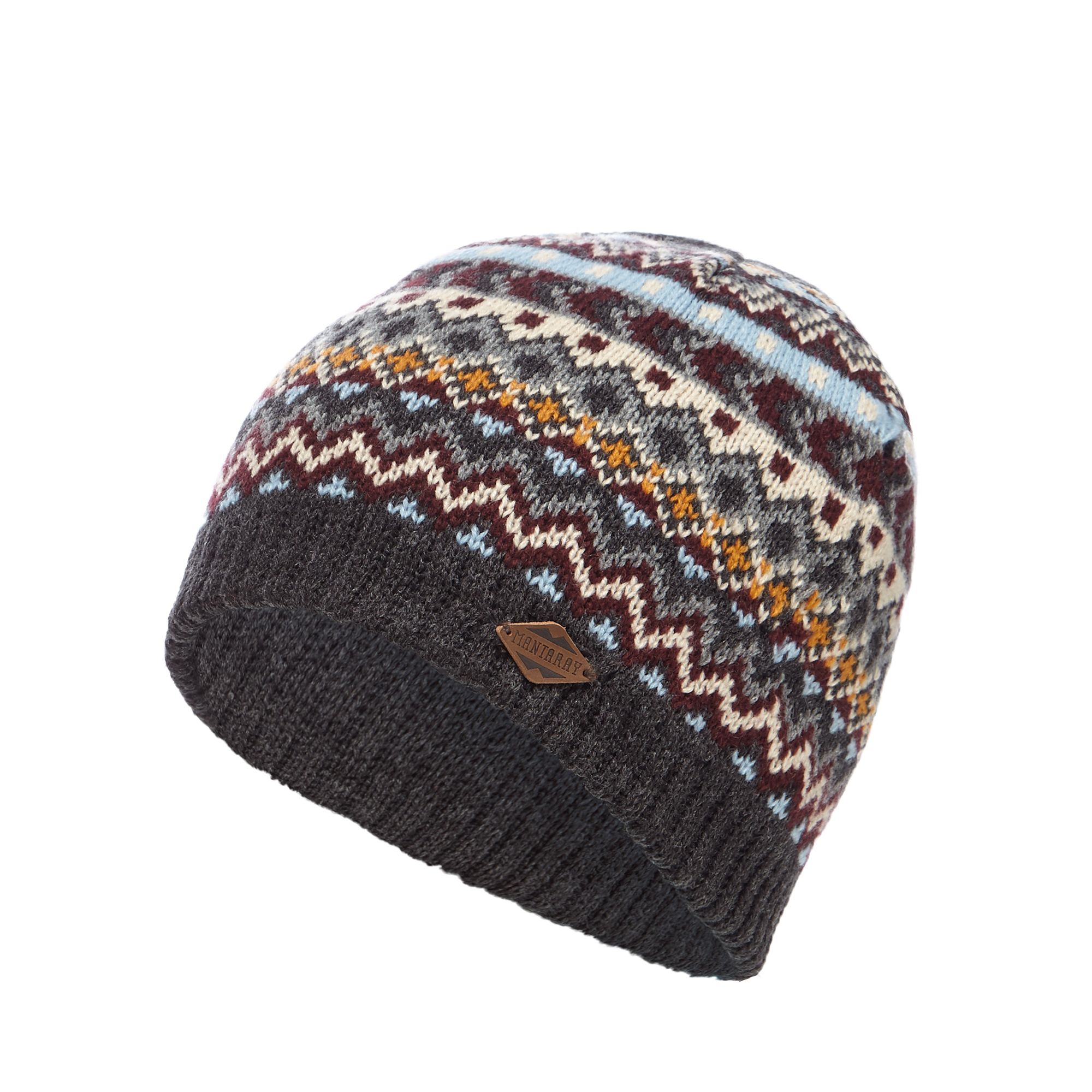 Mantaray Mens Grey Fair Isle Beanie Hat From Debenhams eBay