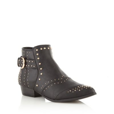 Red Herring Black studded ankle boots- at Debenhams