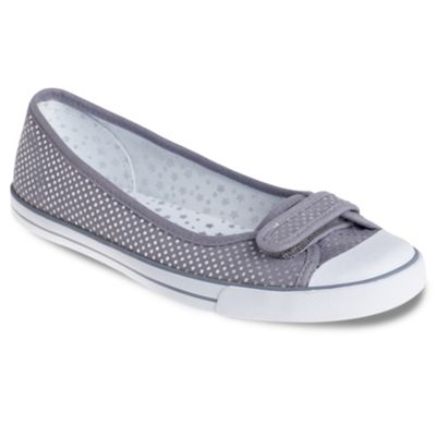 Silver Mini Spot Velcro Pumps